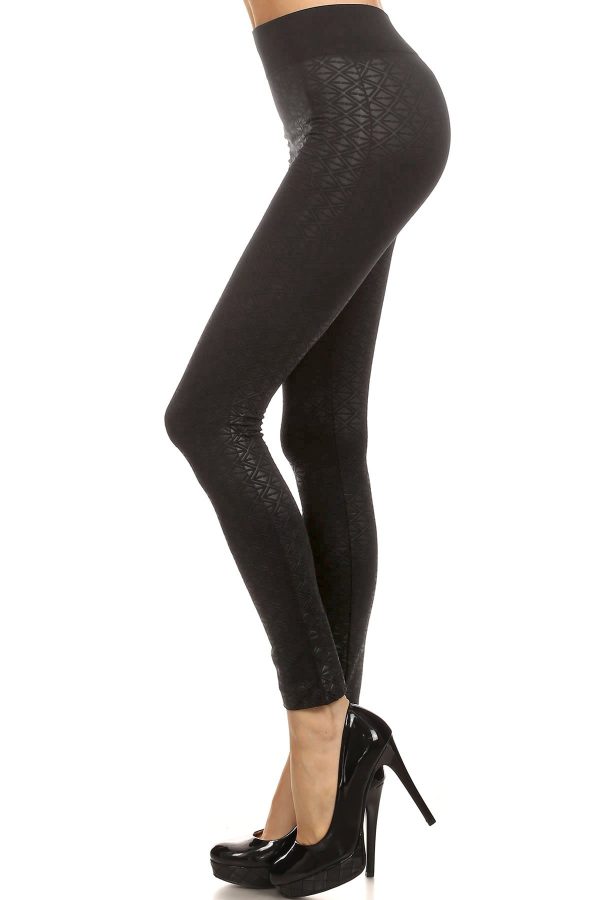 All About the Triangles Textured Fleece Lined Leggings For Discount - Image 2