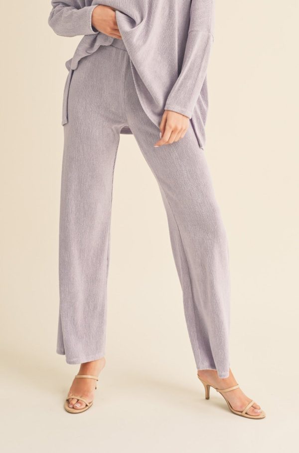 Women s Textured Wide Leg Pants For Discount