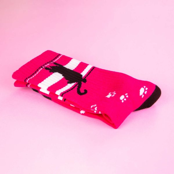 Scratching Black Cat - Gym Crew Socks For Discount - Image 4