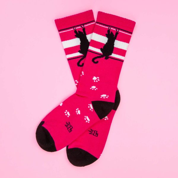 Scratching Black Cat - Gym Crew Socks For Discount - Image 2