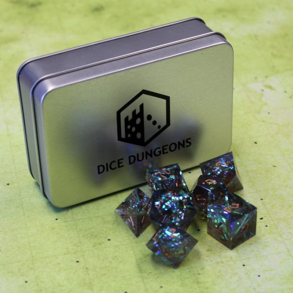 StarGlow Smoke Sharp Edge Resin Dice Set Online - Image 4